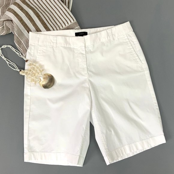 J. Crew Pants - J Crew White Harbor Bermuda Cotton Shorts Sz 4